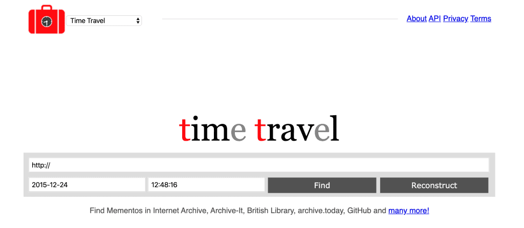 Time travel - Best wayback machine