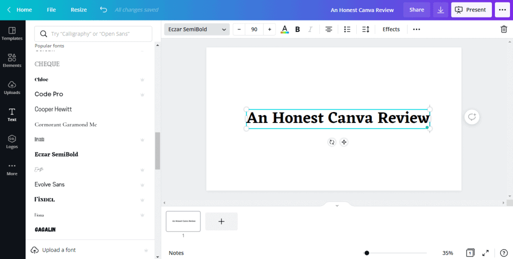 Canva Fonts Library