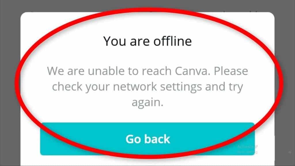 Canva Internet Connectivity Problem