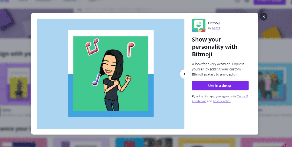 designs with Bitmoji
