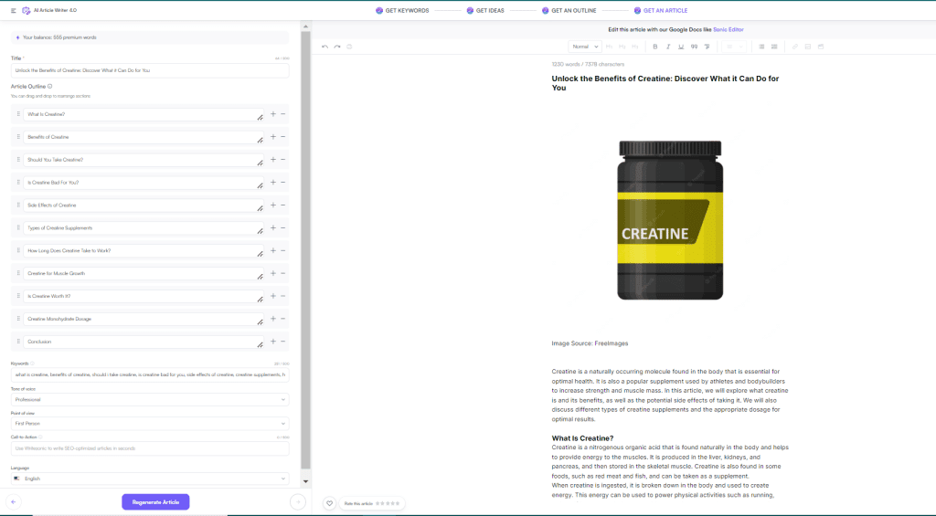Article-generated on Writesonic