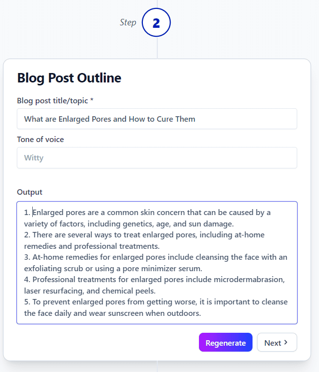 Blog post outline