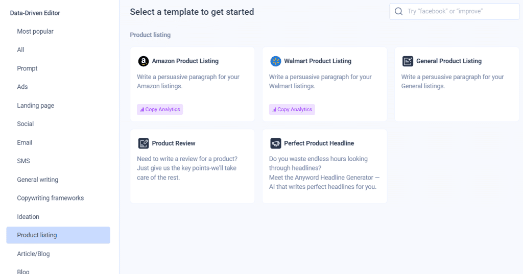 Anyword product description