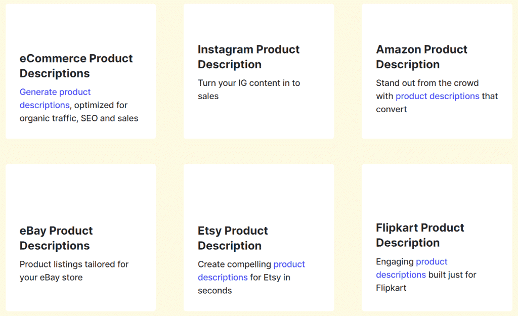 Copysmith product descriptions