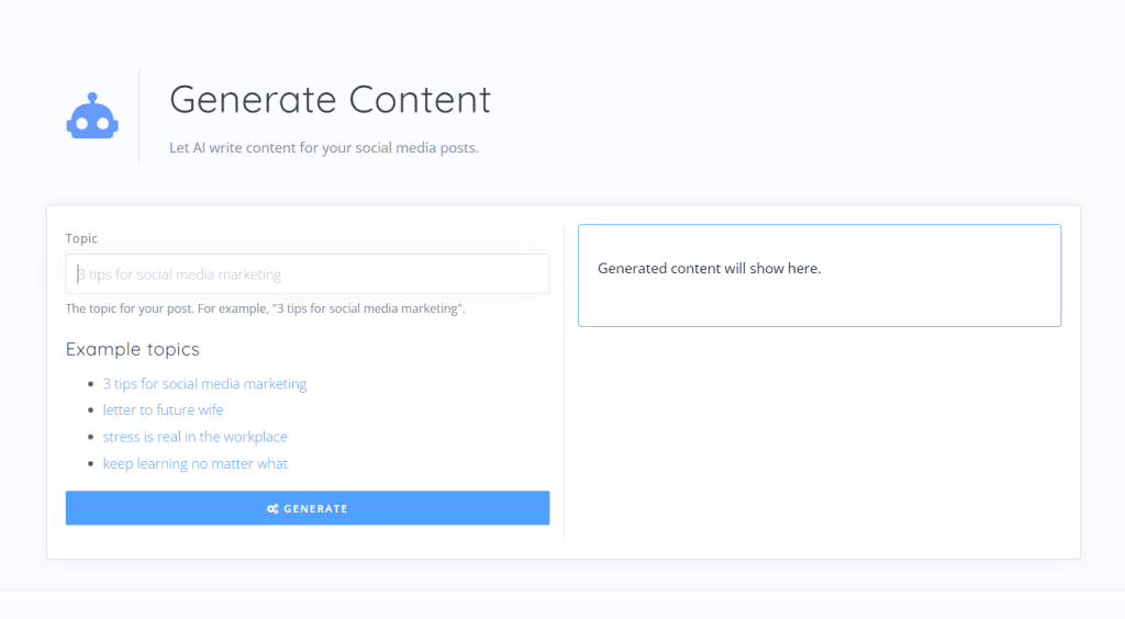 SocialBu social media post generator