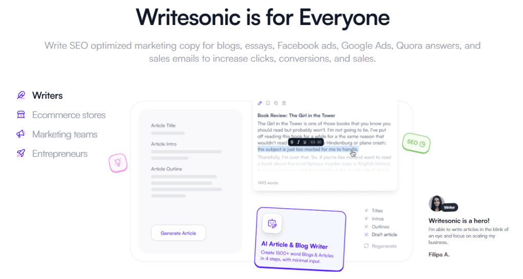 Who is Writesonic for?