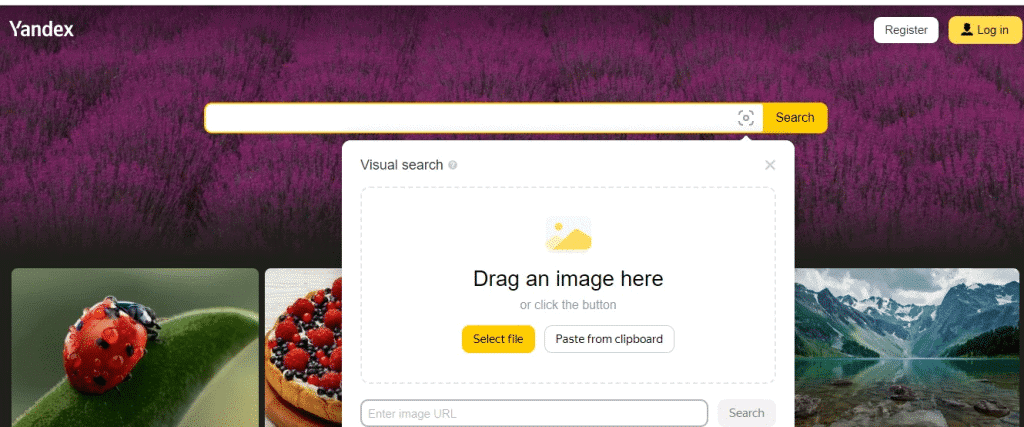 how does yandex image search work