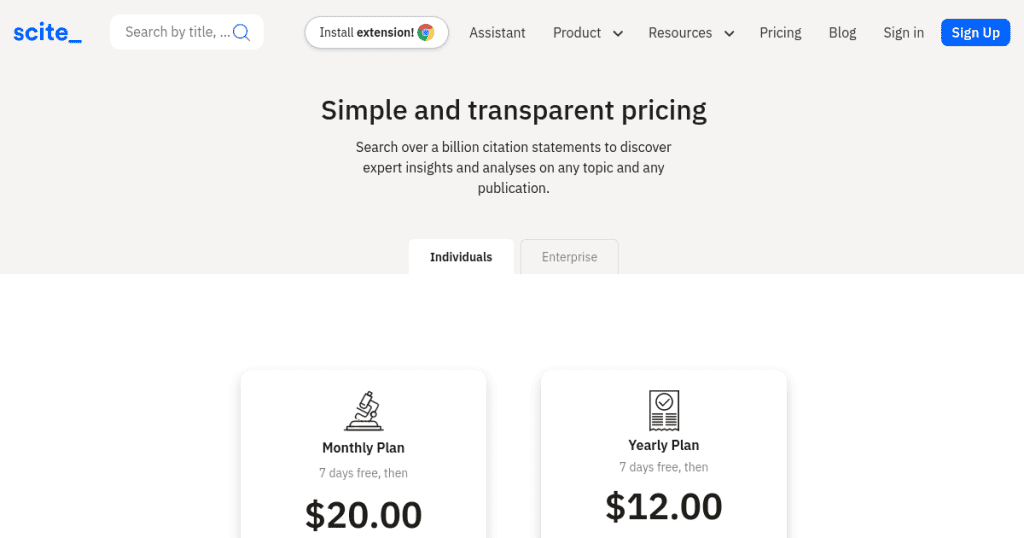 scite ai pricing