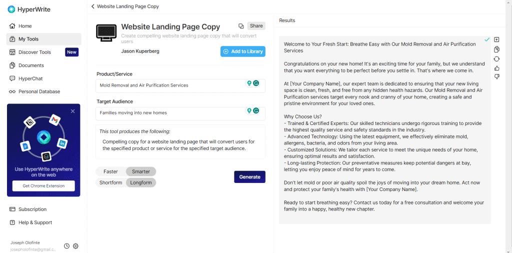 Landing Page Copy Generator