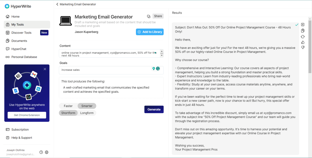 Marketing Email Generator